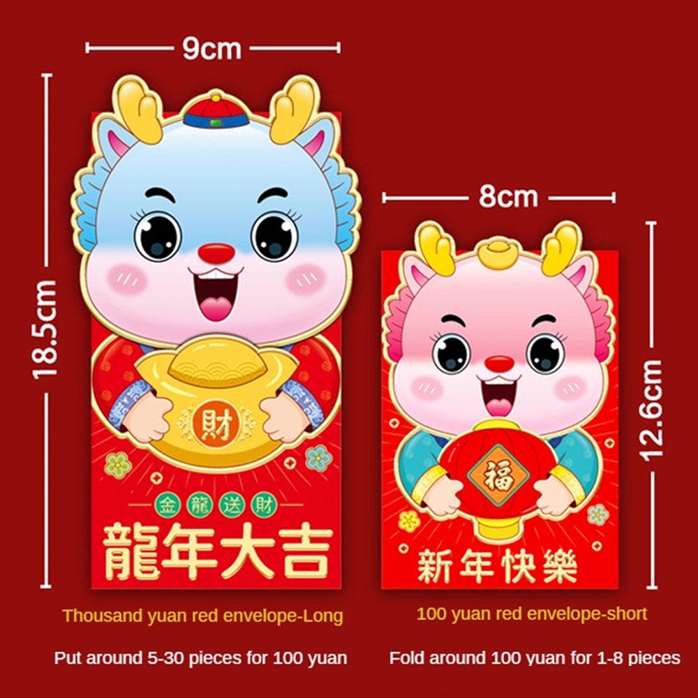 Bao Lì Xì Đỏ 6 Ngăn Phong Cách Trung Hoa Sang Trọng