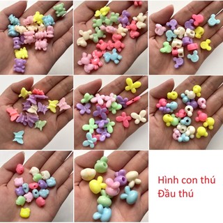 25gr hạt nhựa màu xâu xòng hình thú/ con vật/ hoạt hình - Nguyên liệu làm vòng tay handmade