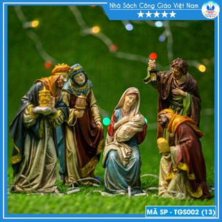 Bộ tượng Noel Giáng Sinh 25cm Composite TGS002 Quà tặng Công Giáo, trang trí Noel