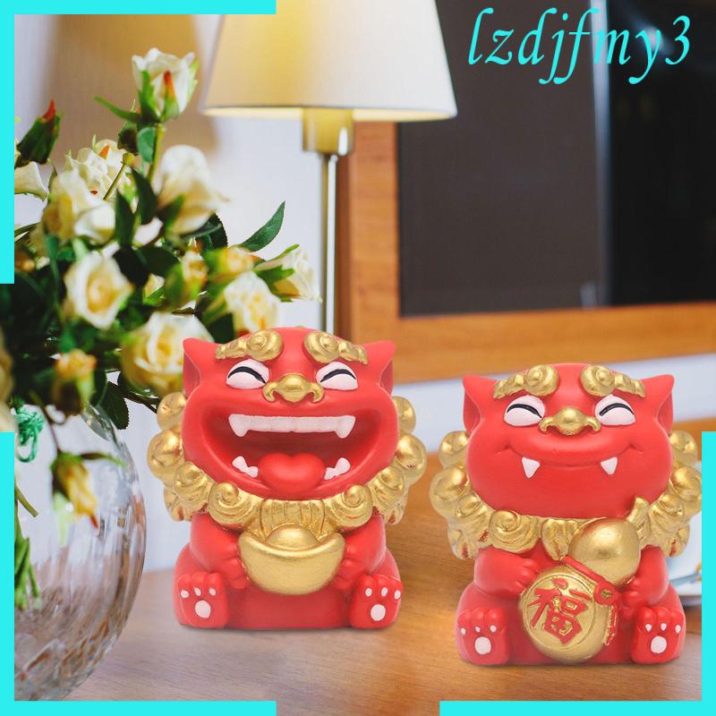 Set 2 Tượng Động Vật mini Dễ Thương Dùng Để Trang Trí Phòng Khách