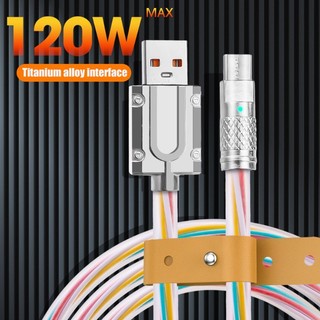Dây Cáp Sạc Nhanh 120W 6A 180 Độ Cổng USB Type C Cho Ios Android
