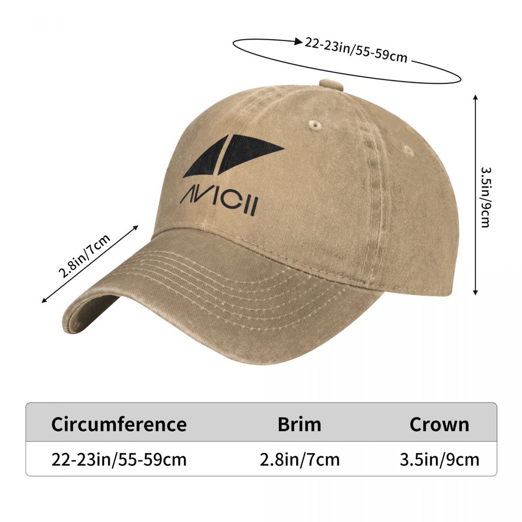 Avicii logo Người Lớn Rửa Mũ Cao Bồi Mũ Cũ 100% Cotton Cong Vành Mũ Chống Nắng Đơn Giản Thường Ngày 