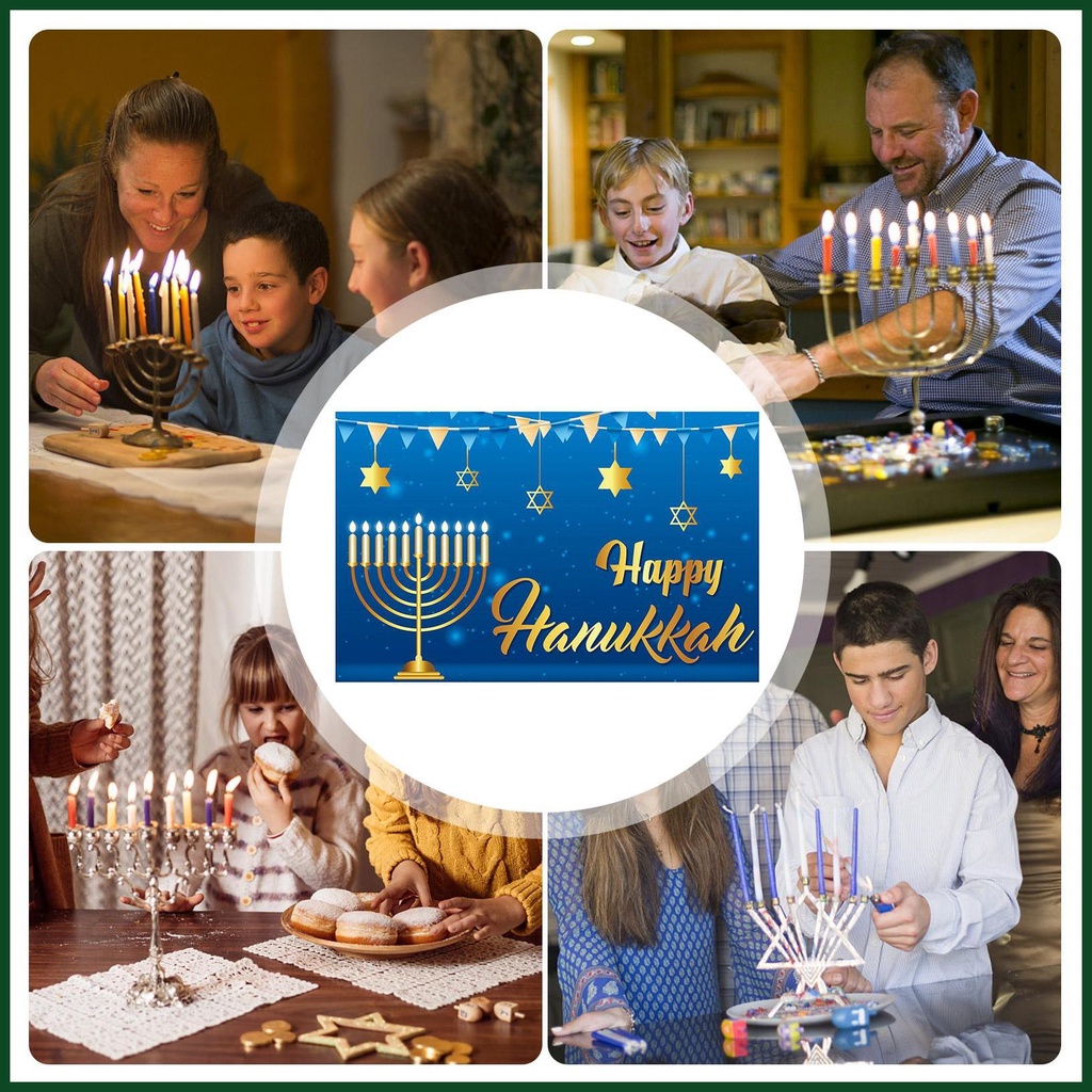 Hanukkah Phụ Kiện Trang Trí Phông Nền Chụp Ảnh happy hanukkah Màu Xanh Dương