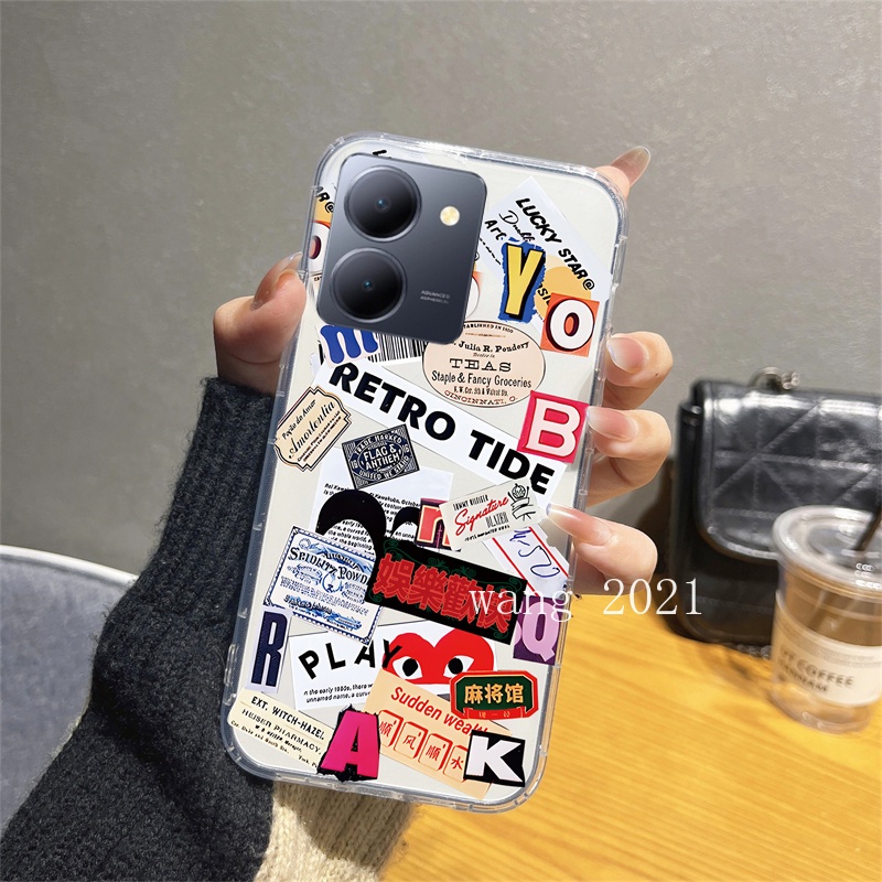 Ốp Điện Thoại Silicon Mềm Họa Tiết Nhãn Dán Hợp Thời Trang Cho vivo y27s v29 v29e 5g 2023 vivoy27s