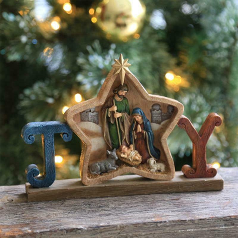 New Star Christian Jesus Nativity Scene Decoration Tabletop Figurine Resin Craft