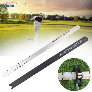【Anna】Golf Putter Ruler Aid Putting Alignment Rail Black/Silver Golf Practice