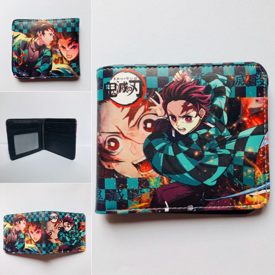 Ví Da Ngắn 12x10cm In Họa Tiết Hoạt Hình demon slayer kimetsu no yaiba tanjiro kamado
