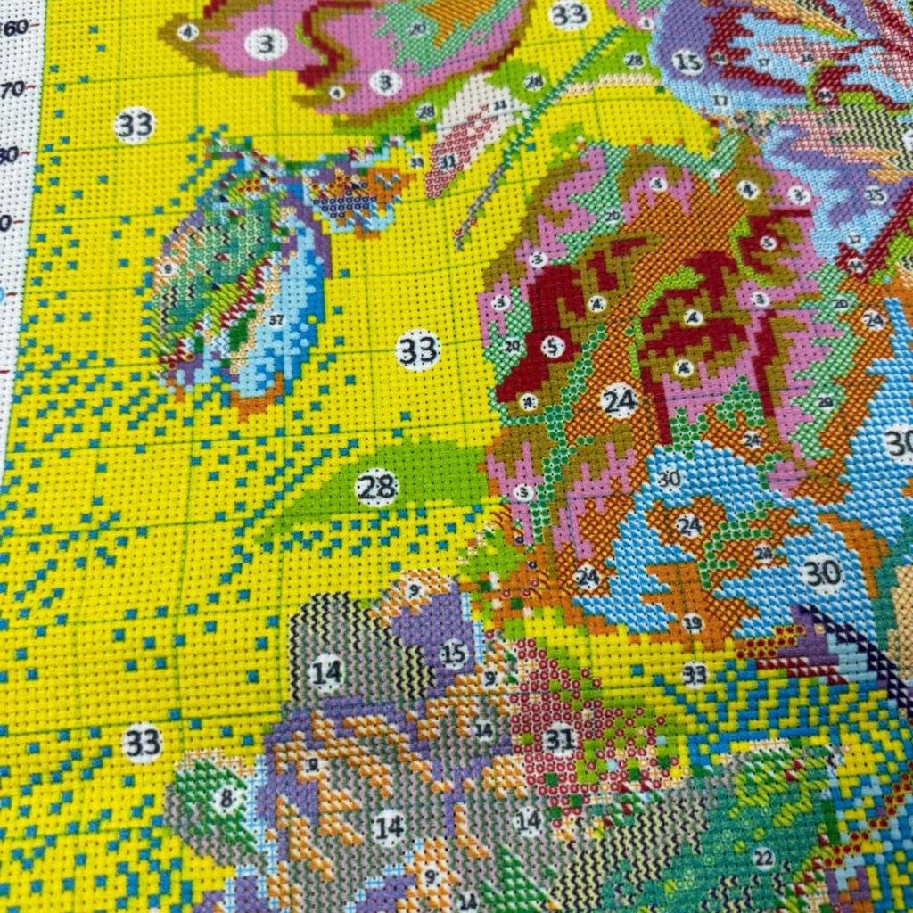 Tranh Thêu Hoa Mẫu Đơn Thêu Kín MN6004 Chưa Thêu