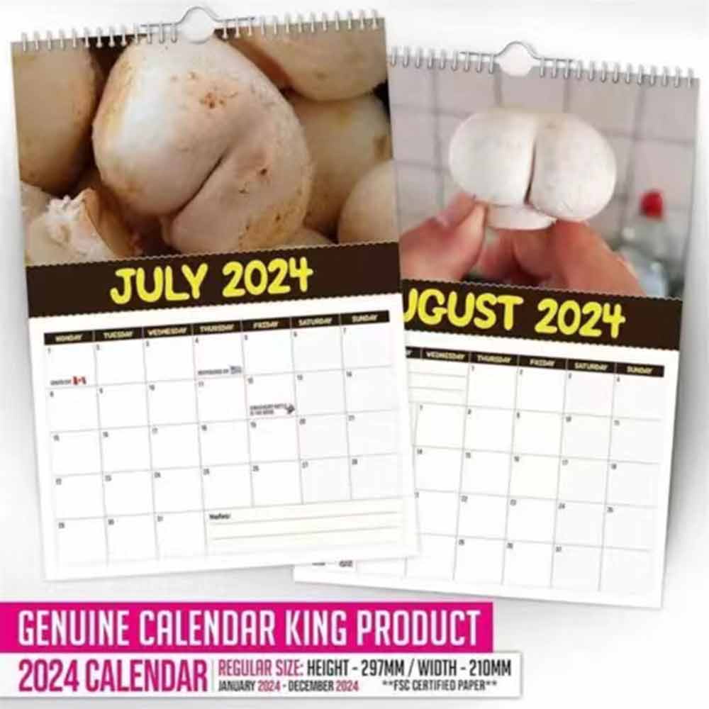 Mushroom Calendar 2024 World's Greatest Mushroom Wall Calendars 2024 Funny Butts Shape Planner Calendar