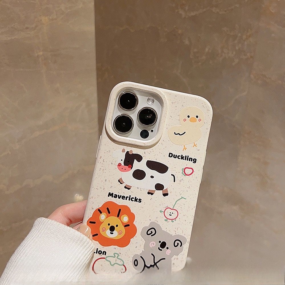 Ốp Điện Thoại Dẻo Họa Tiết Chú Chó / Mèo / Sư Tử Cho Iphone 7plus 14plus 11 15 13 12 14 pro xr x xs max 7 15 plus 13Promax