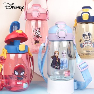 Disney bình uống nước bằng nhựa có ống hút dung tích lớn chống rơi cho bé