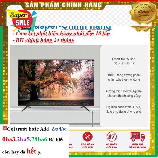 Hãng> Smart Tivi Casper 55 Inch 4K 55UW6000 < Chính hãng BH:24 tháng tại nhà toàn quốc > - Mới 100%