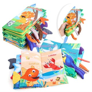 Sách Vải 4 Trang 8 Mặt Hình Động Vật Biển Có Thể Giặt Sạch Dành Cho Bé 0-36 Tháng Tuổi