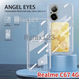 Ốp Điện Thoại Silicon Mềm Trong Suốt Chống Sốc Có Ngăn Đựng Thẻ Cho OPPO Realme C67 4G RealmeC67 C 67 2023 2024