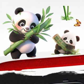 Miếng Dán Hình Gấu Trúc Hoạt Hình 3D Trang Trí Xe Hơi