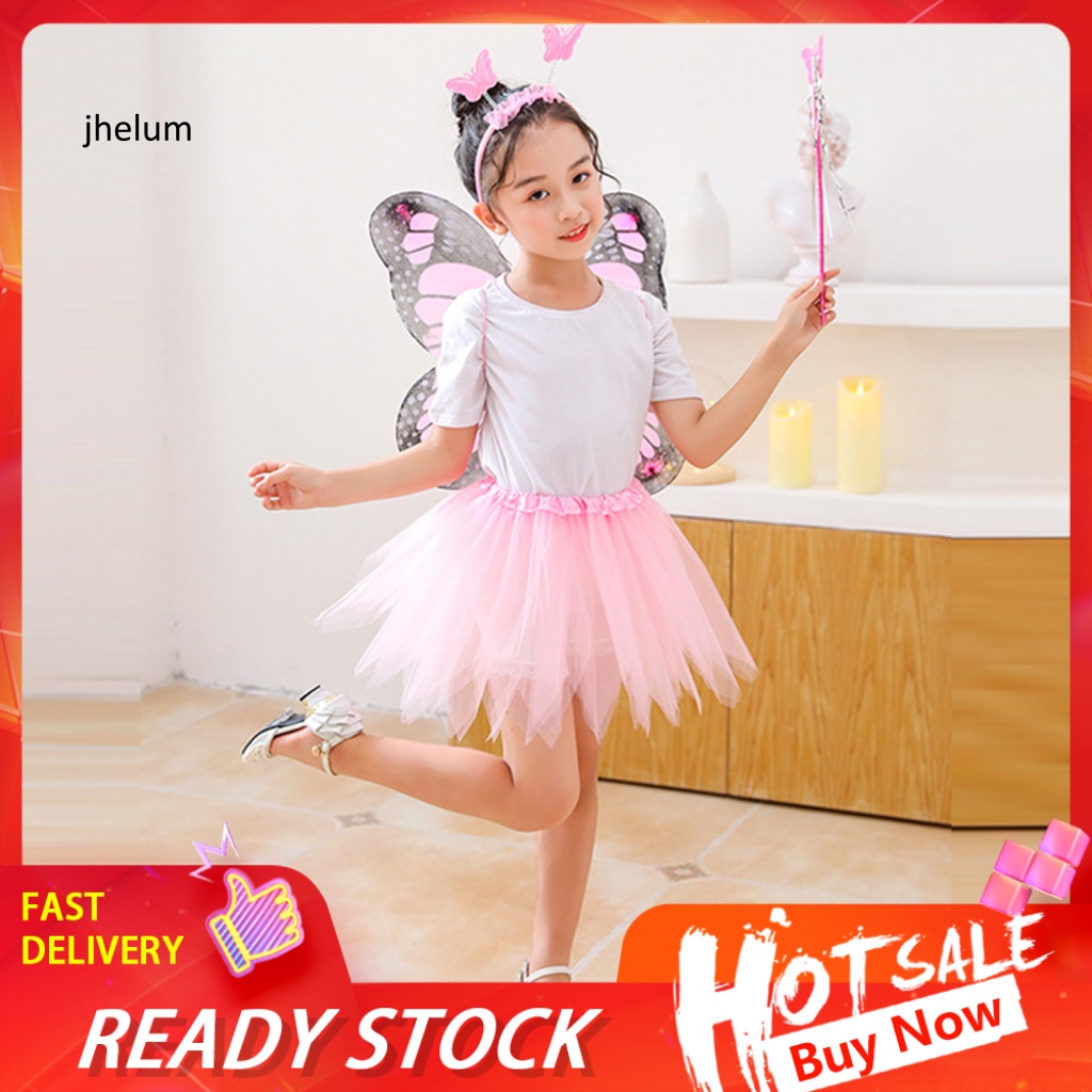 Bộ Trang Phục Hóa Trang Nàng Tiên Có Cánh Bướm Và Băng Đô Cài Tóc Xinh Xắn Cho Bé Gái