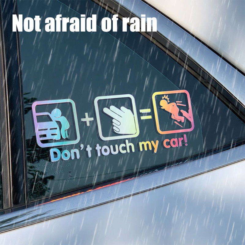 Đề Can Phản Quang Họa Tiết Hoạt Hình Don 'T touch my car Vui Nhộn Sáng Tạo Trang Trí Ngoại Thất Xe Hơi