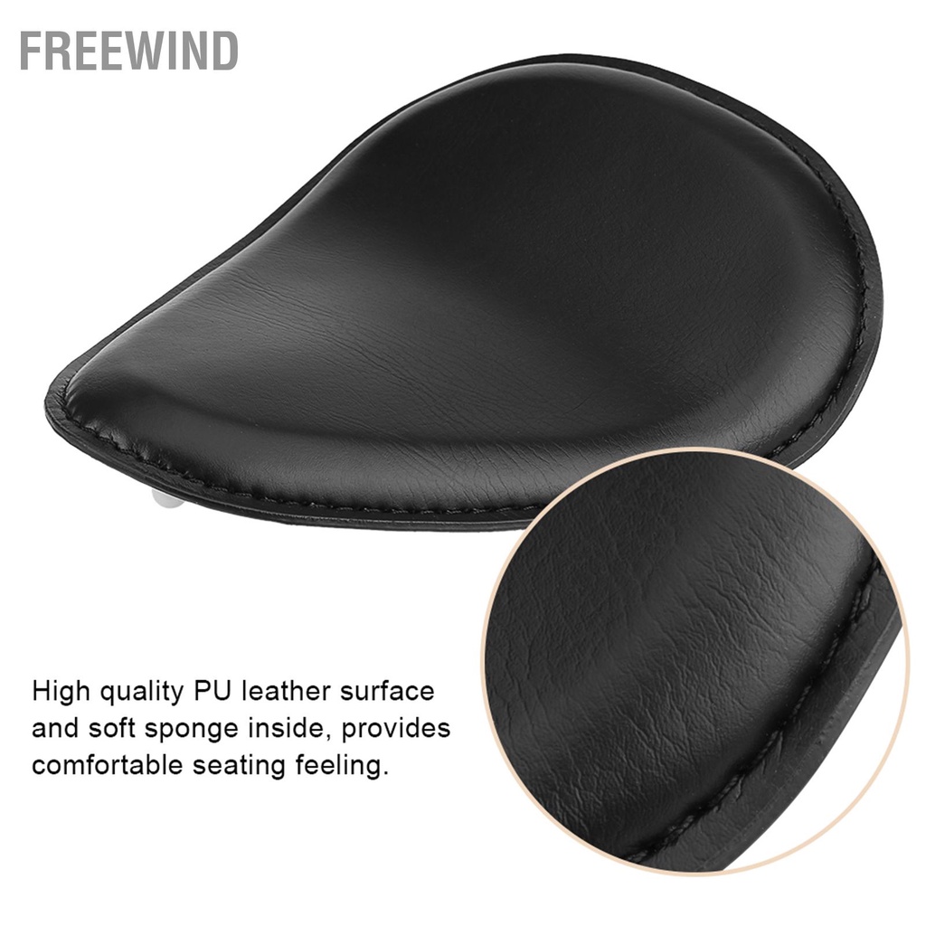 Yên Xe Máy Ghế Solo Xe Máy Da Đen 3" Có Giá Đỡ Lò Xo Cho Chopper Bobber Custom