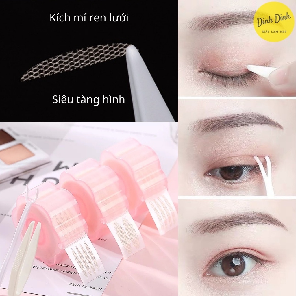 Bộ Miếng Dán Mí KíCh Mí LưỚI LIKEFE Tự Nhiên Hai Mí Không Để Lại Dấu Vết Combo Cuộn Kích Mí Lưới + Keo + Nhíp