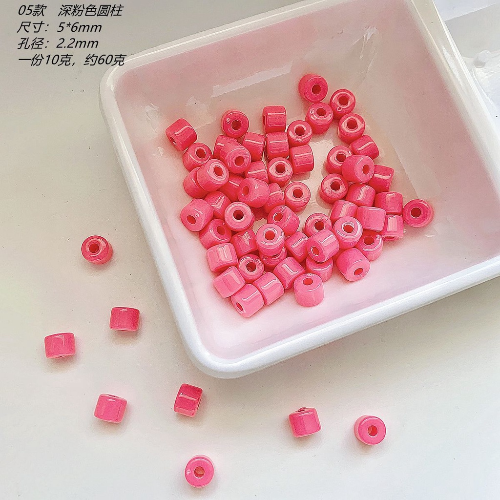 Chuỗi Hạt acrylic Hình Trụ Nhiều Màu Kích Thước 60 6mm Dùng Làm Trang Sức / Điện Thoại / Túi Xách diy