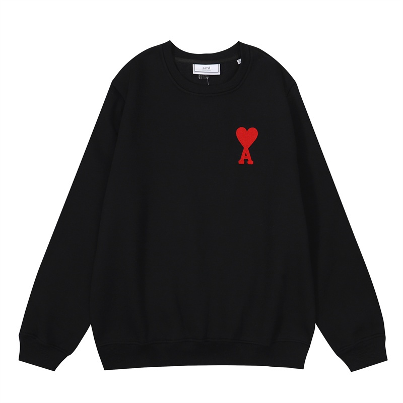 Áo Sweater Cổ Tròn Thêu Hình Trái Tim Đỏ Phong Cách Mỹ a8m8i-autumn Thời Thượng Cho Nam Và Nữ