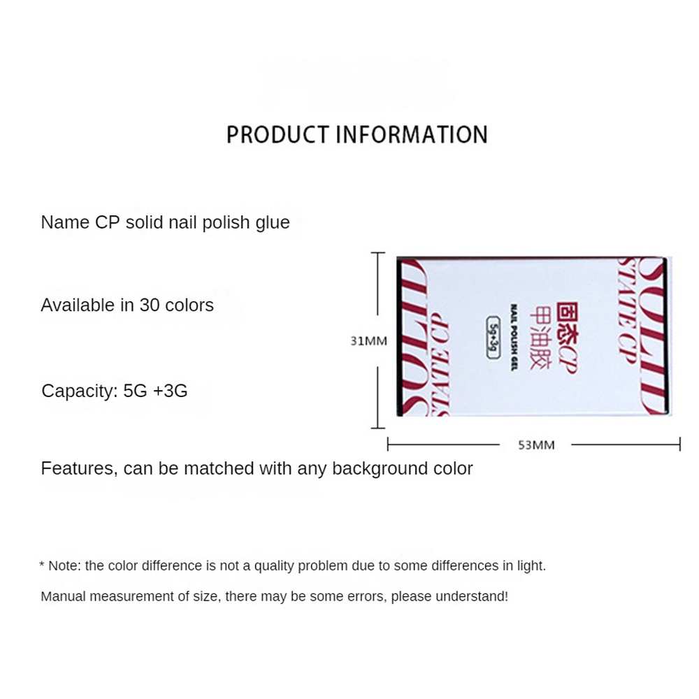 Keo Dán Móng gel salon 5.3 * 3.1cm 30 Màu 5g + 3g &amp; Bộ Dụng Cụ Làm Móng Chuyên Dụng Chất Lượng Cao