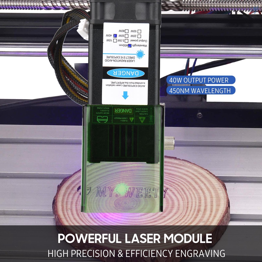 450nm 20W Laser Module with Protective Cover Adjustable Focal Length Laser Engraving Head High Speed Laser Engraver Cutter 3D Printer CNC Router Laser Module for DIY Craft Wood Leather Fabric Paper Cutting Engraving