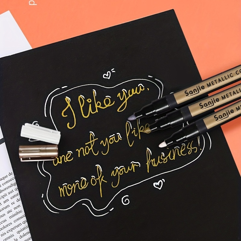 Bộ 10 Bút Lông Đánh Dấu Kim Loại Hoàn Hảo Cho Vẽ Đá, Thẻ Giấy Đen, Sổ Lưu Niệm & Nhiều Hơn!