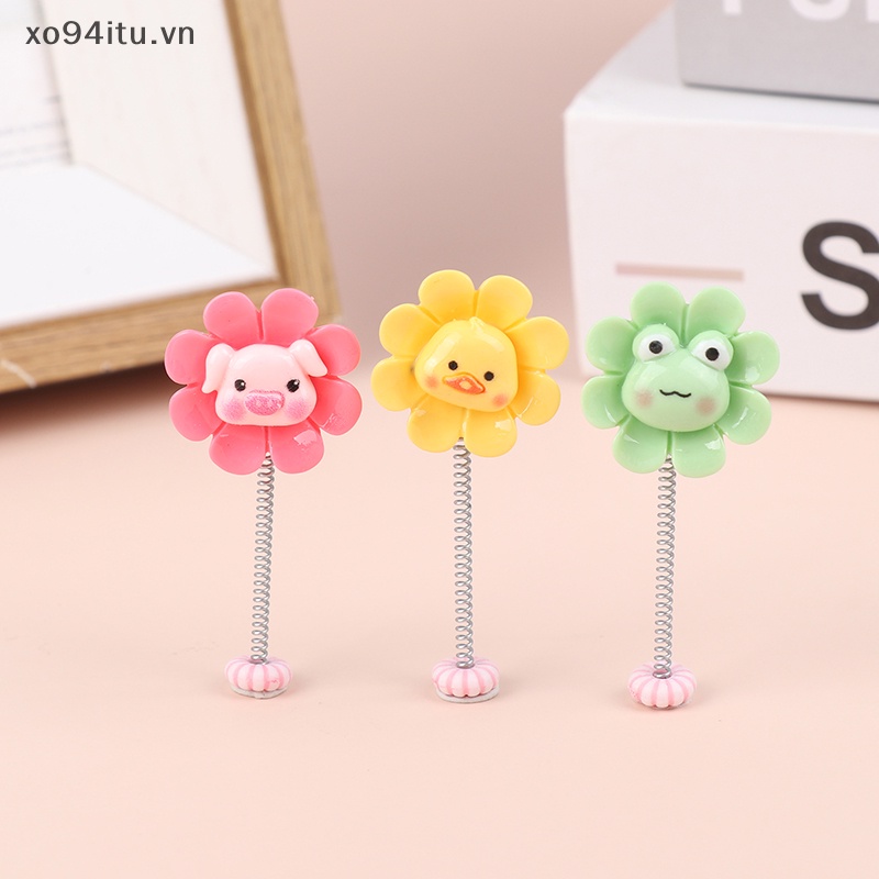 Xoitu Set 5 Đồ Trang Trí Bảng Điều Khiển Xe Hơi Họa Tiết Hoa Hoạt Hình Có Lò Xo vn