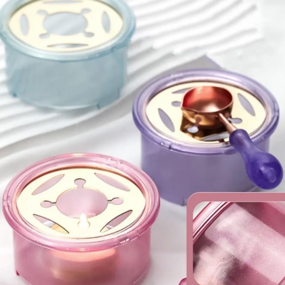 Mmluck Bộ Nồi Đun Nóng Chảy Sáp Niêm Phong Hạt Sáp Niêm Phong Bằng Nhựa Màu Hồng / Xanh Dương / Xanh Lá / Tím Có Thể Tháo Rời