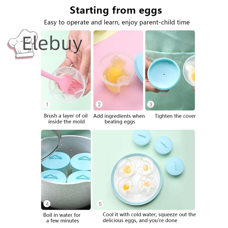 Khuôn Silicon Hấp Trứng Chịu Nhiệt Độ Cao Hình Hoạt Hình Có Nắp Đậy Cho Bé