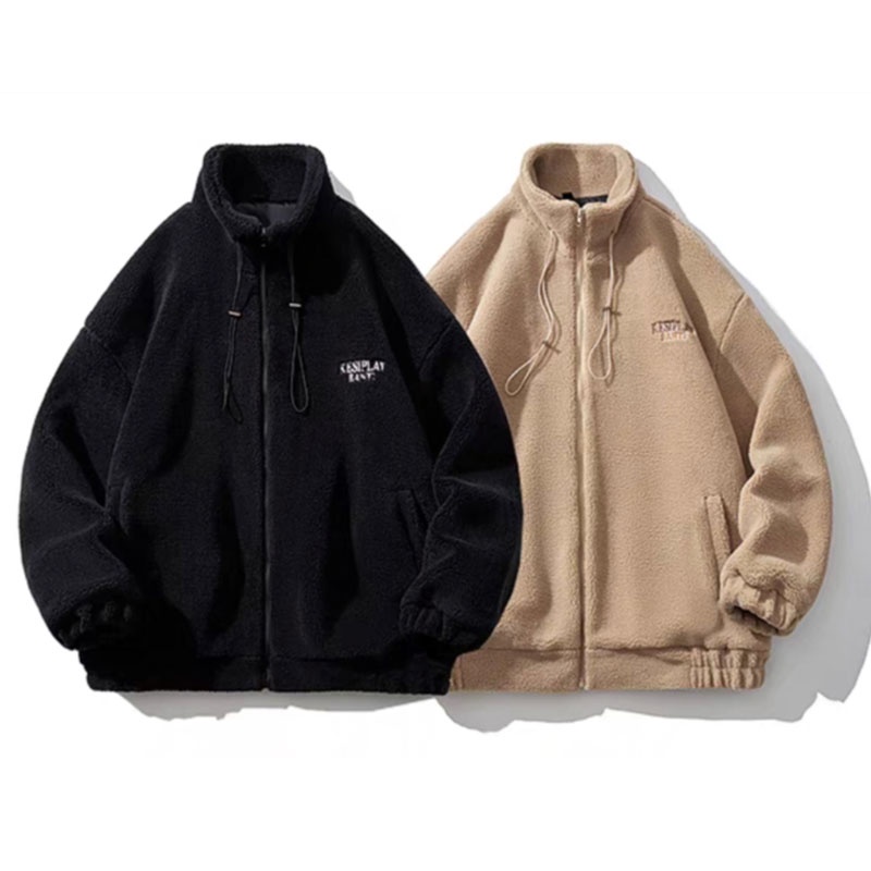 Nurgaz Áo Khoác Cổ Đứng Màu Trơn Phối Khóa Kéo Thời Trang Ấm Áp Cho Nam