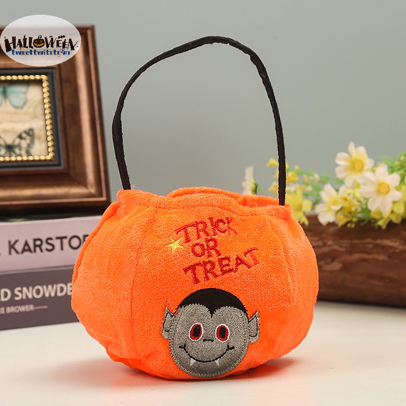 Túi Đựng Kẹo halloween 2023 Hình Bí Ngô / Mèo Đen / Phù Thủy Cho Bé