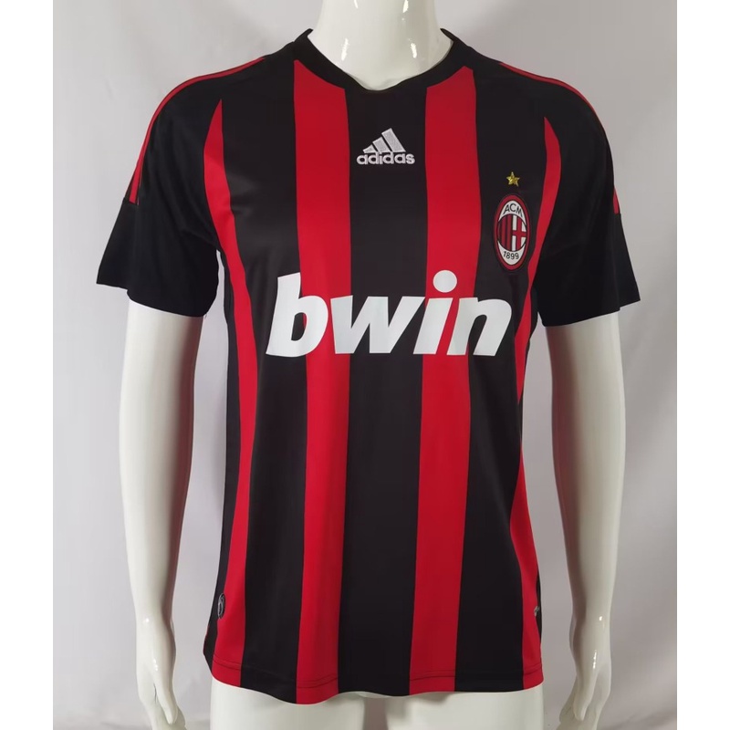 Áo Bóng Đá Ngắn Tay Phong Cách vintage Mùa Giải ac milan Size s-Xl 08-09