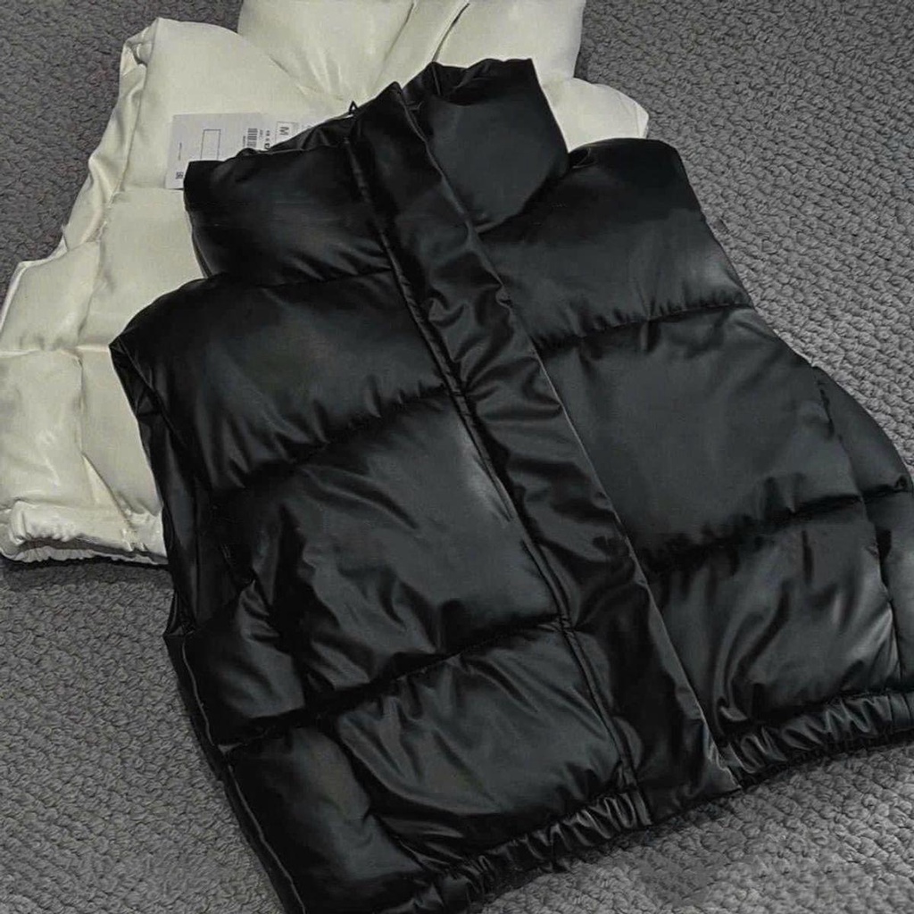 Áo khoác phao Gile da trần chỉ Vivienne