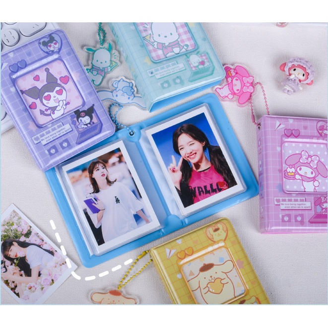 Phong Cách Mới 3-Inch Sanrio Kuromi Album Ảnh Móc Khóa Bộ Kawaii Mini Để Thẻ Photocard Thu Thập Sách Với Giá Rẻ thẻ AubessDS