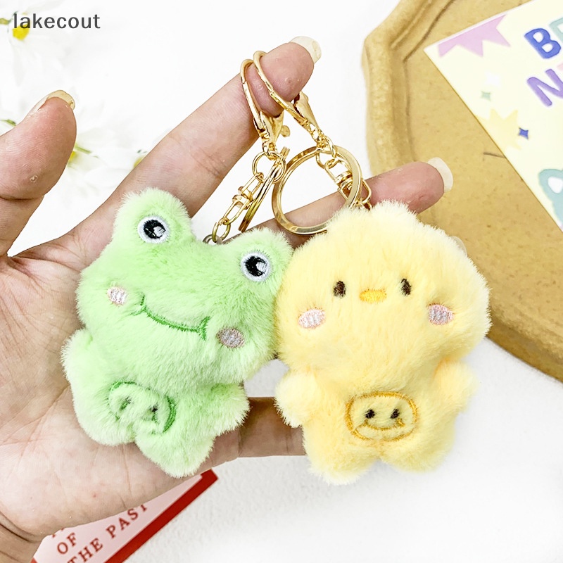 Móc Khóa Hình Gấu Trúc / Thỏ / Ếch Nhồi Bông Dễ Thương