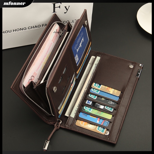 Ví Da pu Dài Đa Năng Có Khóa Kéo Thời Trang Cho Nam