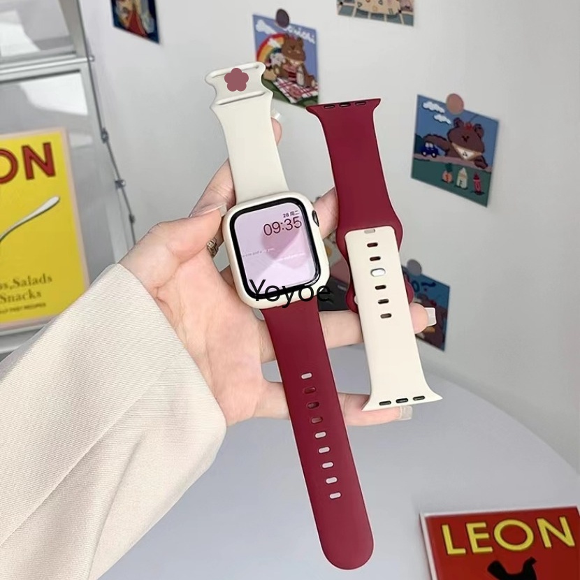 Silicone Dây Đeo Thể Thao Bằng Silicon Hình Bướm Cho iwatch series 1 2 3 4 5 6 38mm 42mm 40mm 44mm 49mm 8 7 41mm 45mm