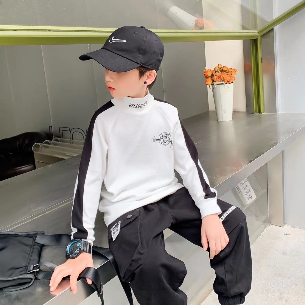 Áo Thun Tay Dài Cổ Cao Phong Cách Đức Thời Trang Thu Đông Mới Cho Bé Trai