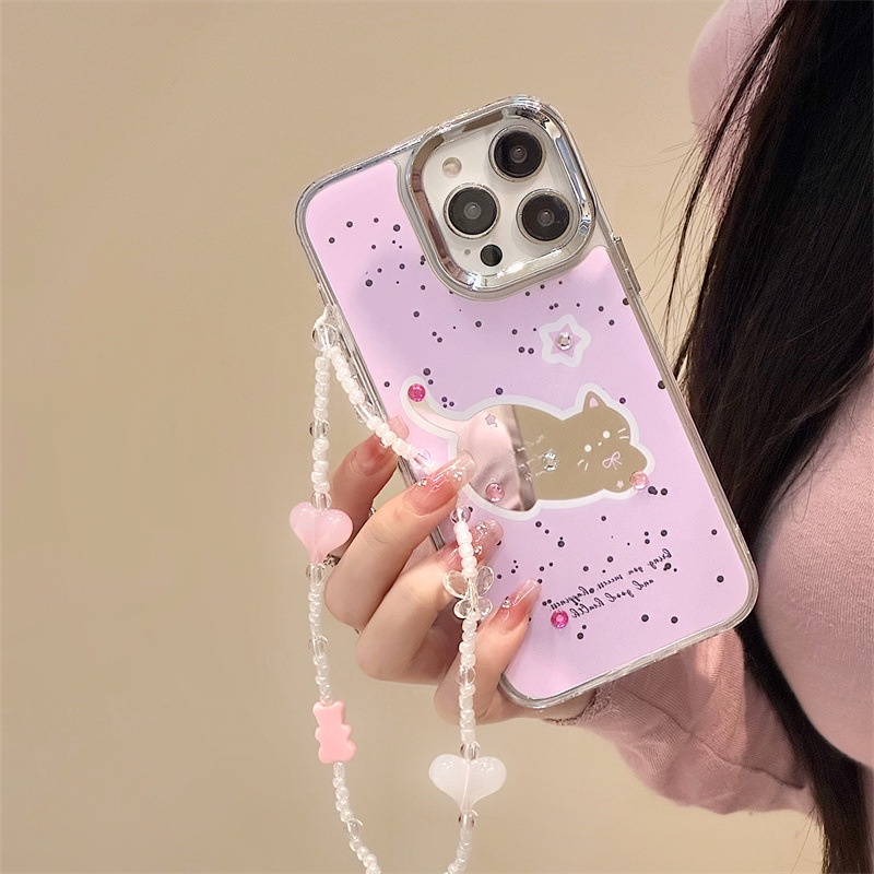 Ốp Điện Thoại mini Kèm Gương Và Vòng Đeo Tay Cho iphone 15 14 13 12 11 promax xs xr xsmax se2020 6 7 8plus