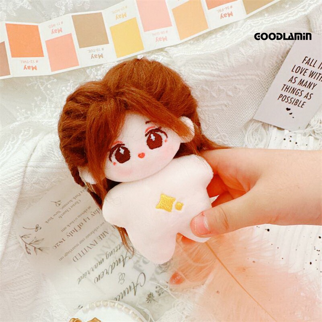 Goodlarxx Búp Bê Nhồi Bông 10cm Thêu Hình Mặt Gấu Trúc Tóc Dài Mặc Đồ Dễ Thương Điện Tử