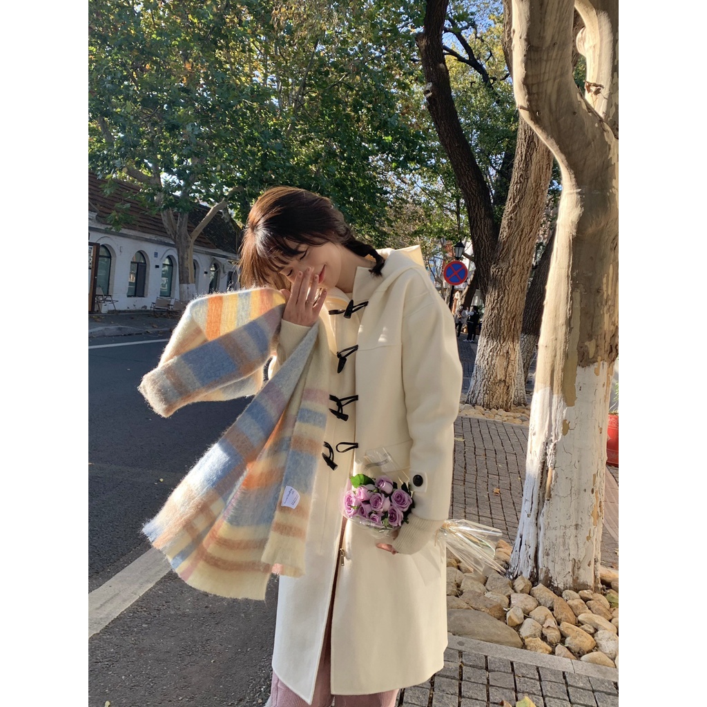 Khăn Choàng Lông Màu macaron Cao Cấp Thời Trang Mùa Đông 2022 Mới Dành Cho Nữ