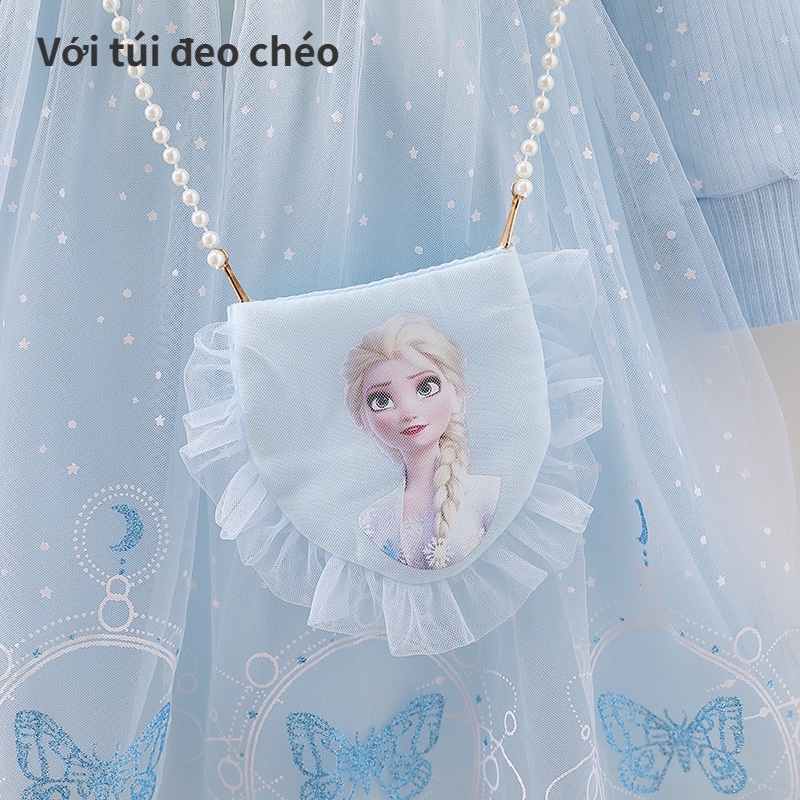 Đầm Công Chúa elsa Dễ Thương Thời Trang Thu Đông Cho Bé Gái 2-8 Tuổi