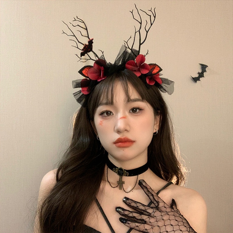 Cài Tóc Hình Nhánh Cây Nhện Đen Vui Nhộn Cho Lễ halloween sq3