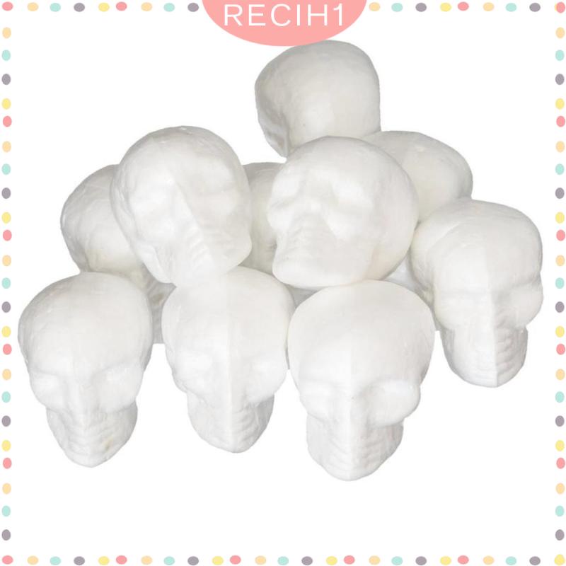 Bộ 10 Miếng Xốp polystyrene Hình Đầu Lâu 55mm Trang Trí halloween