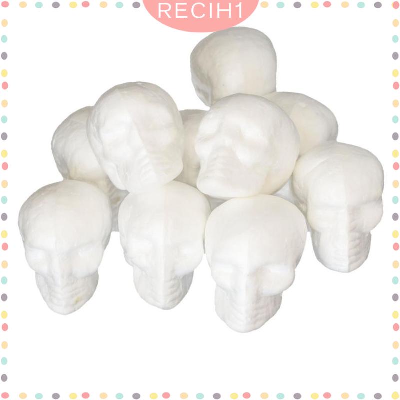 Bộ 10 Miếng Xốp polystyrene Hình Đầu Lâu 55mm Trang Trí halloween