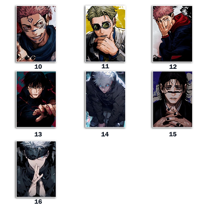 Tranh Áp Phích Giấy kraft Hình anime Nhật Bản jujutsu kaisen vintage Phổ Biến fantasy battle hot blood suspense
