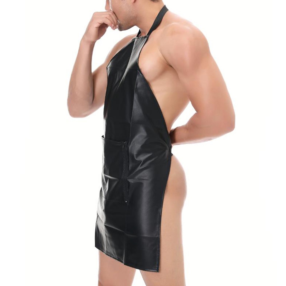 Tạp Dề Da pu mini Lưng Thấp Thoải Mái Có Túi Tiện Dụng Cho Nam