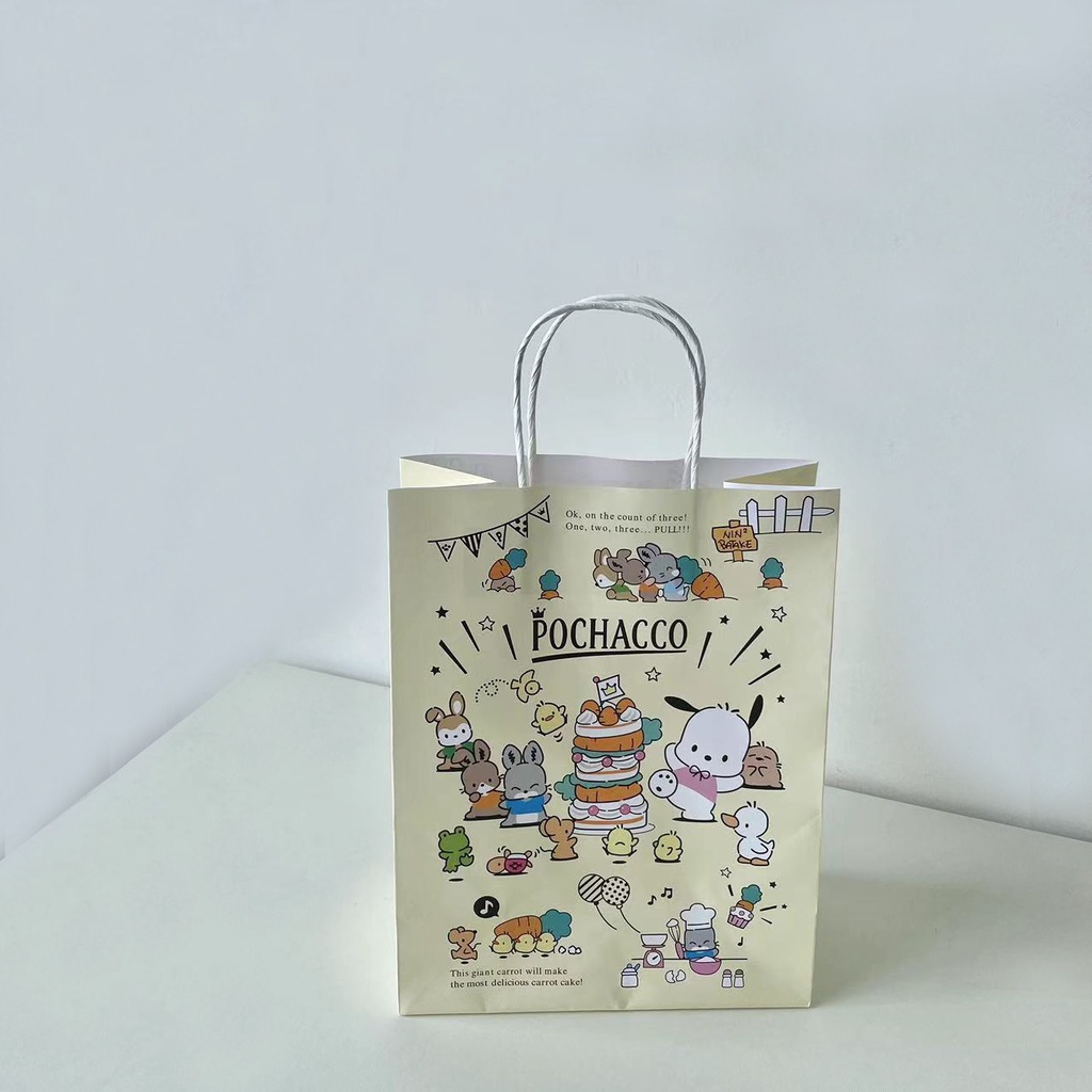 Mới Túi Giấy kraft Đựng Ly Trà Sữa Họa Tiết Hoạt Hình Dễ Thương